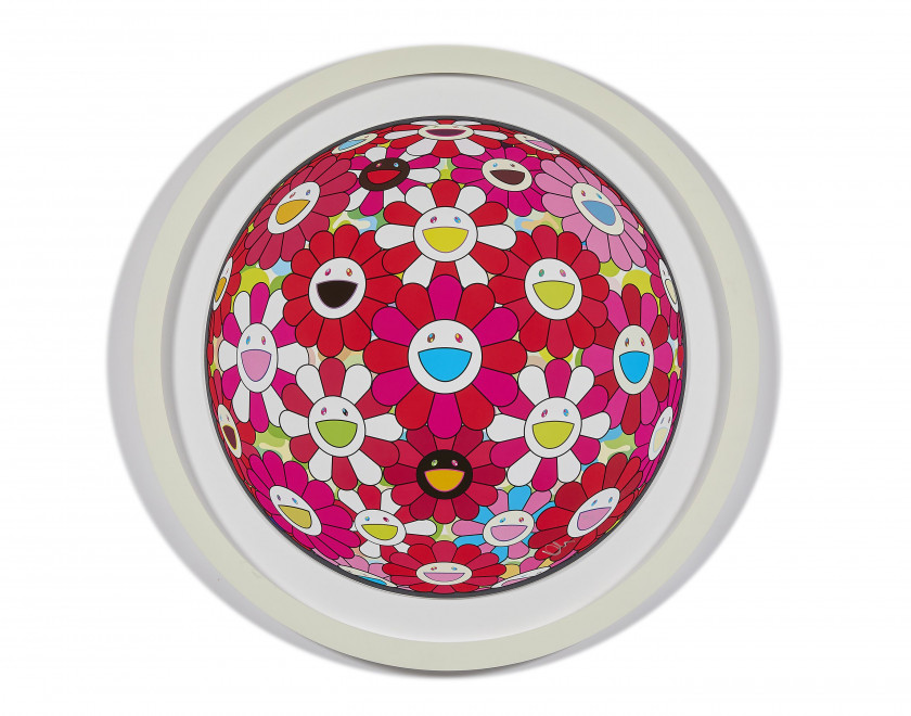Takashi MURAKAMI (Né en 1962) Flower Ball (3d) Papyrus - 2013 / Comprehending the 51st dimension 2014 Lithographies offset en couleu...