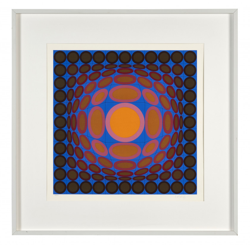 Victor VASARELY (1906 - 1997) Tri-vega - 1975 Sérigraphie en couleurs