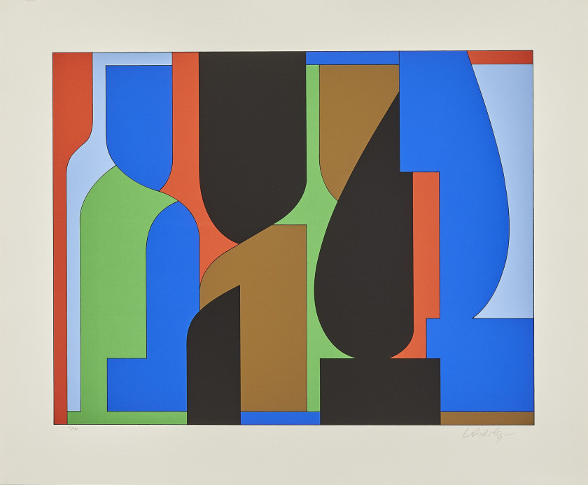 Victor VASARELY (1906 - 1997) Portfolio 11+1 - 1985 11 sérigraphies en couleurs et un multiple de plexiglas