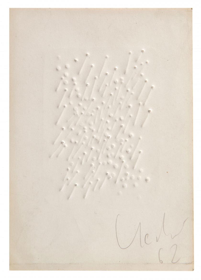 Günther UECKER (Né en 1930) Sans titre - 1962 Gauffrage sur papier