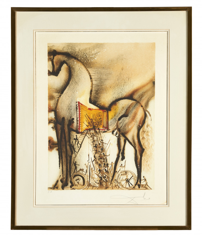 Salvador DALI (1904 - 1989) Les Chevaux Daliniens - 1970/72 5 lithographies en couleurs de la série de 25