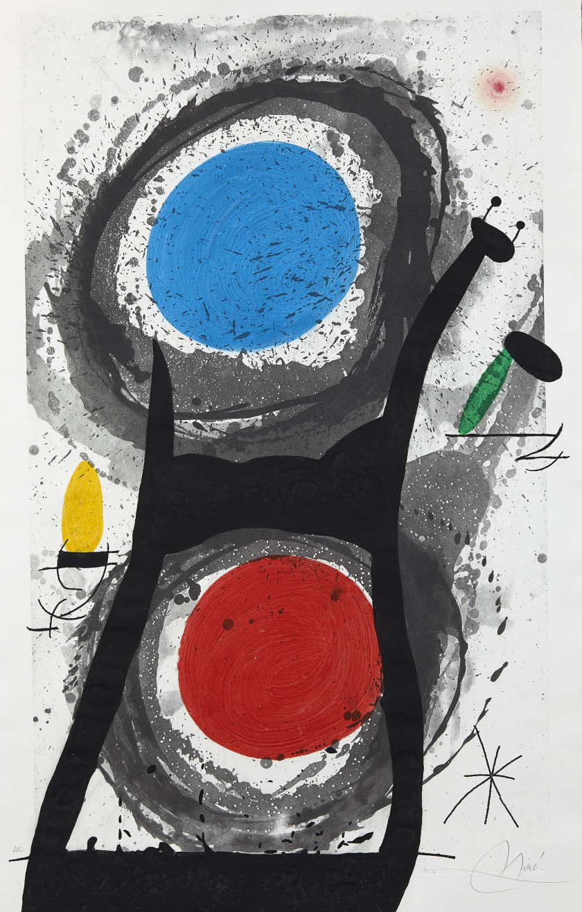 Joan MIRO (1893 - 1983) L'adorateur du soleil - 1969 Eau-forte, aquatinte et carborandum en couleurs sur Arches filigrané