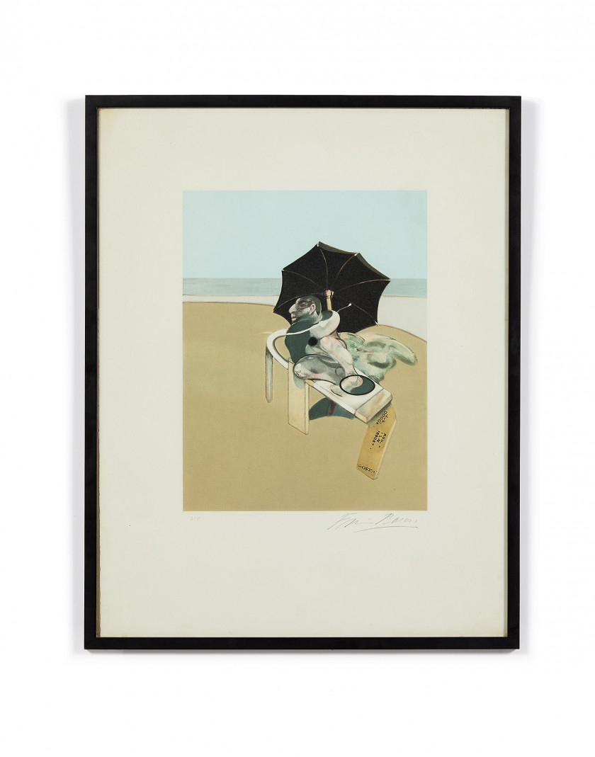 Francis BACON (1909-1992) Metropolitan triptych - 1981 - partie droite Eau-forte et aquatinte en couleurs