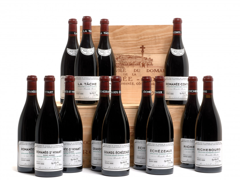 13 bouteilles ASSORTIMENT MILLESIME 2005 DOMAINE DE LA ROMANEE CONTI :