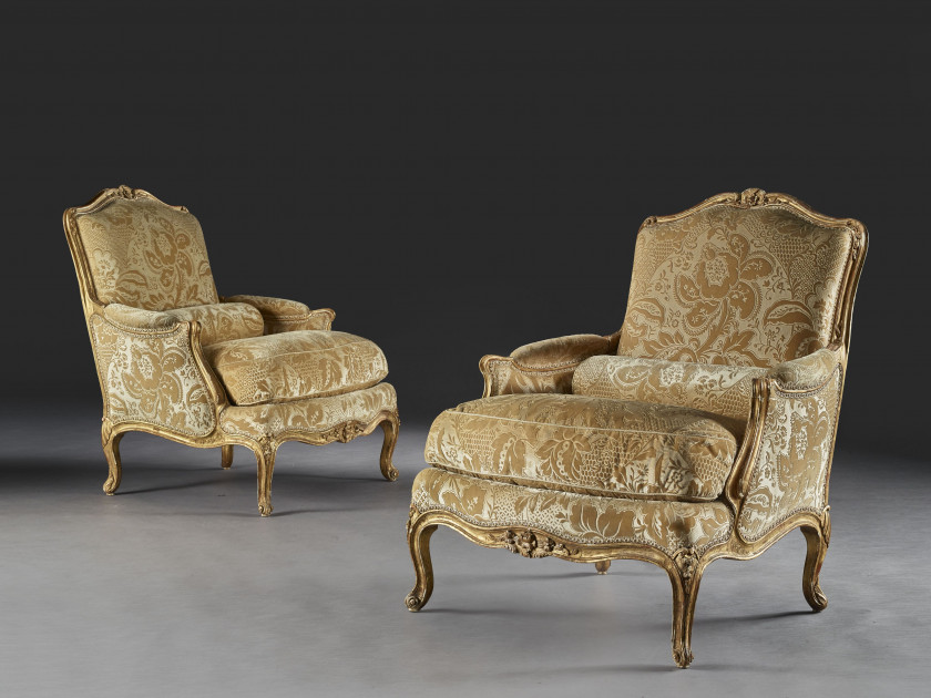 PAIRE DE BERGÈRES DE STYLE LOUIS XV