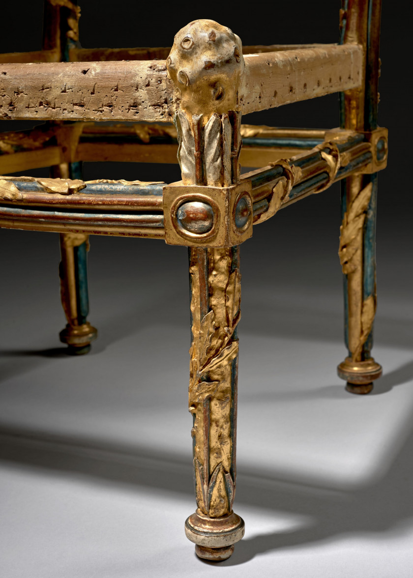 ¤ SUITE DE MOBILIER ROYAL À CHÂSSIS D'ÉPOQUE LOUIS XVI PAR GEORGES JACOB ET JEAN-BAPTISTE RODE LIVRÉE POUR LE COMTE D'ARTOIS (1757-18