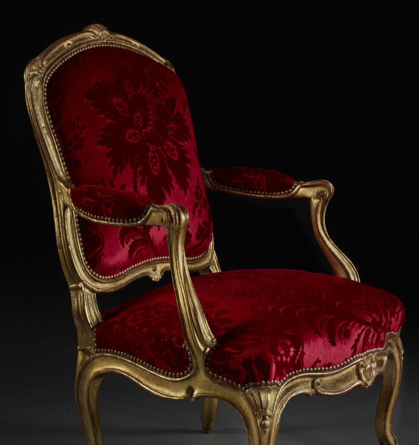 SUITE DE SIX FAUTEUILS À LA REINE D'ÉPOQUE LOUIS XV Estampille de Jean-Baptiste I Tilliard