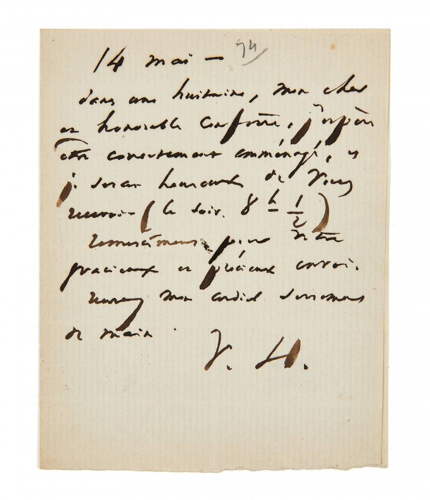 HUGO (Victor).- LAMARTINE (Alphonse de)  Réunion de 2 lettres autographes signées