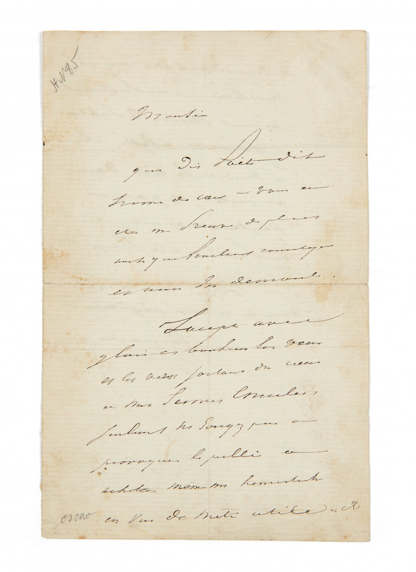 HUGO (Victor).- LAMARTINE (Alphonse de)  Réunion de 2 lettres autographes signées