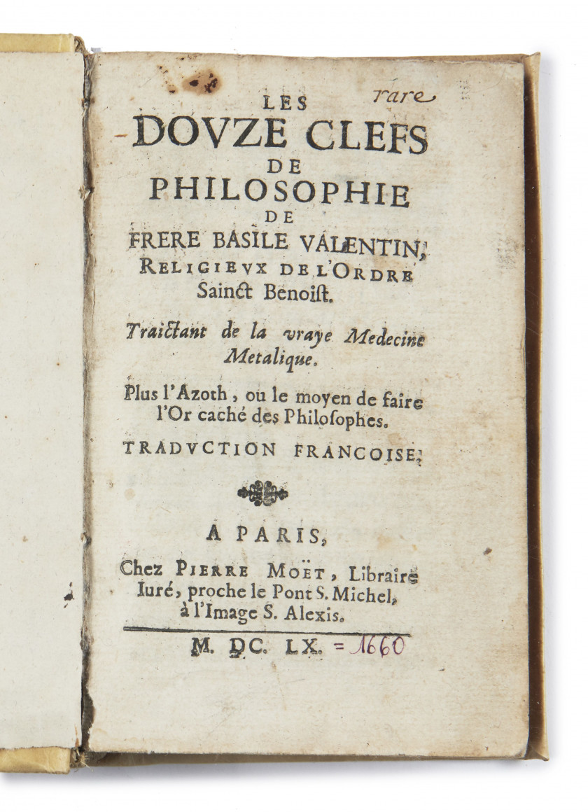VALENTIN (Basile).- LE TREVISAN (Bernard)  Les douze clefs de philosophie… [Suivi de :] Azoth, ou le moyen de faire l'Or caché des p..