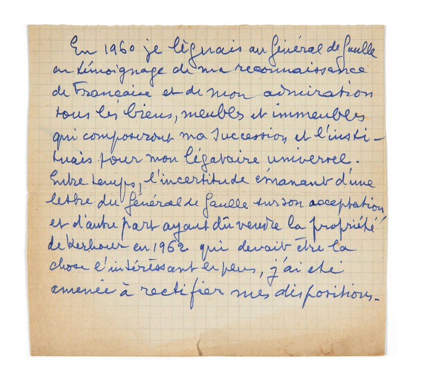 DE GAULLE (Charles)  Lettre autographe signée.