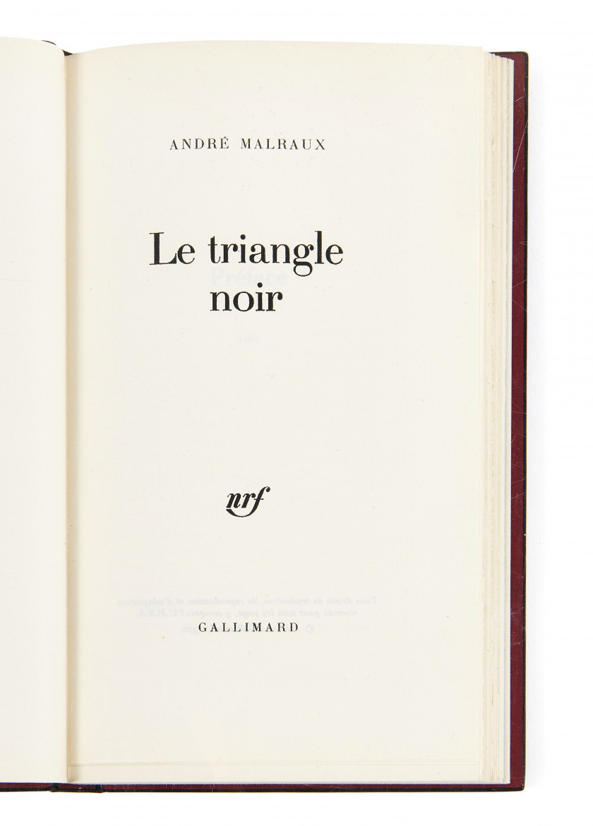 MALRAUX (André)  Le Triangle noir.