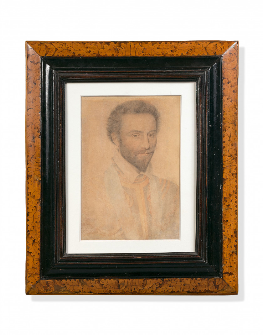 Pierre DUMONSTIER Paris, 1540 - 1601 Portrait de Bernard Nogaret, seigneur de La Valette, amiral de France (1553-1592) Crayon noir e...