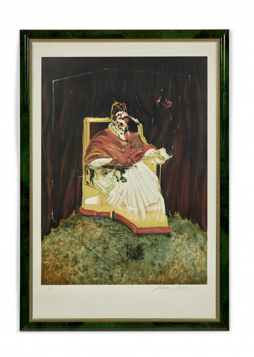 Francis BACON (1909 - 1992) Étude pour un portrait du Pape Innocent X d'après Velasquez - 1989 Lithographie en couleurs