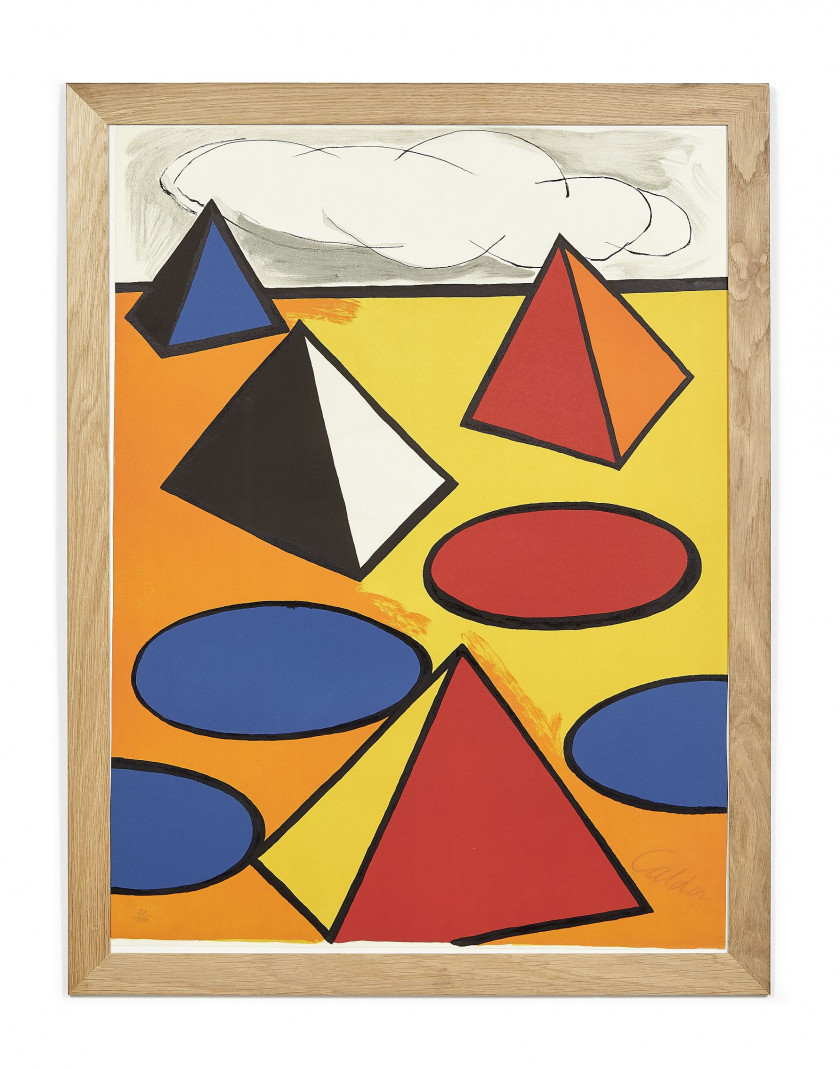 Alexander CALDER (1898 - 1976) Ciel d'orage - 1976 Lithographie en couleurs