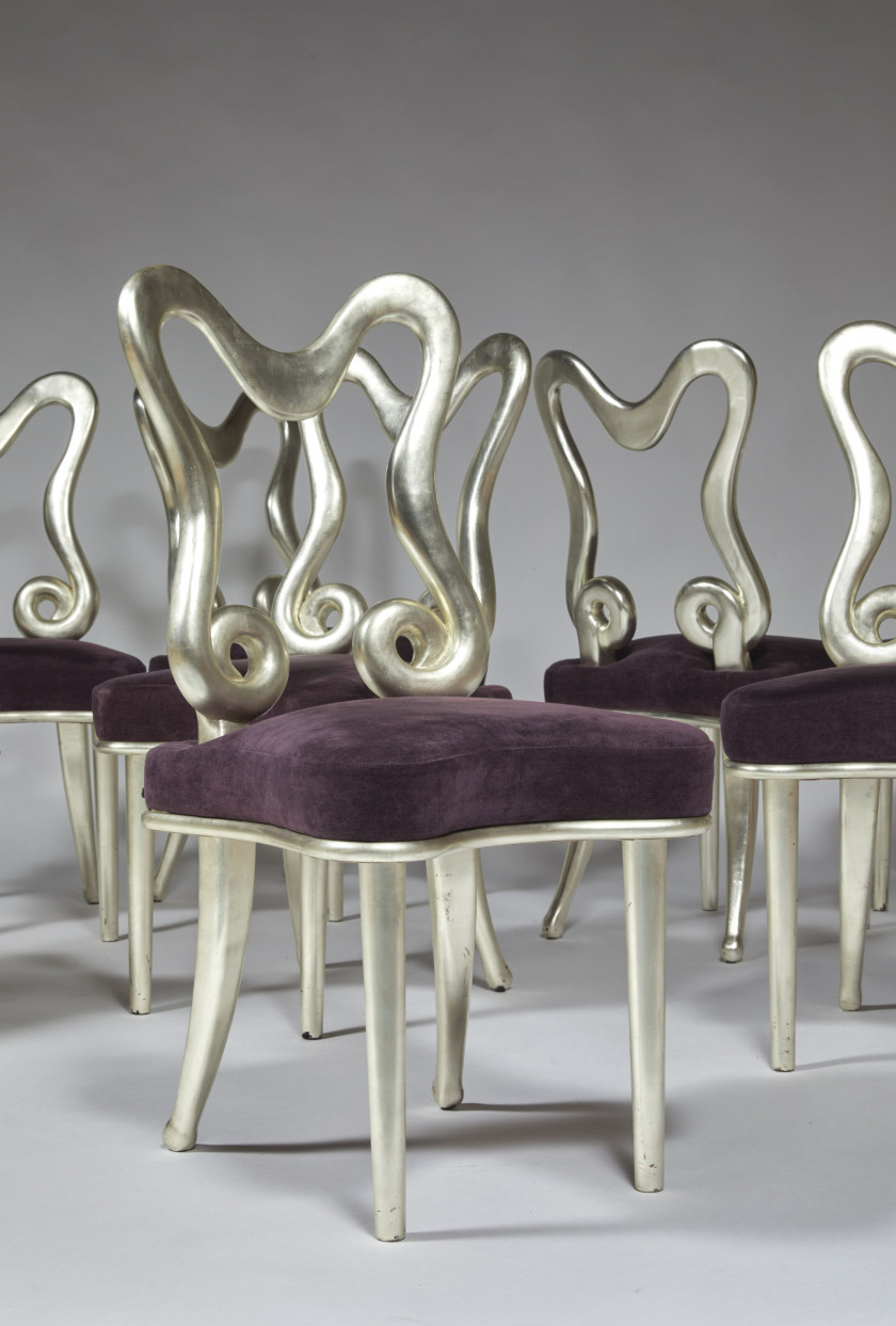 Hubert LE GALL Né en 1961 Suite de huit chaises "Lola" - 2008