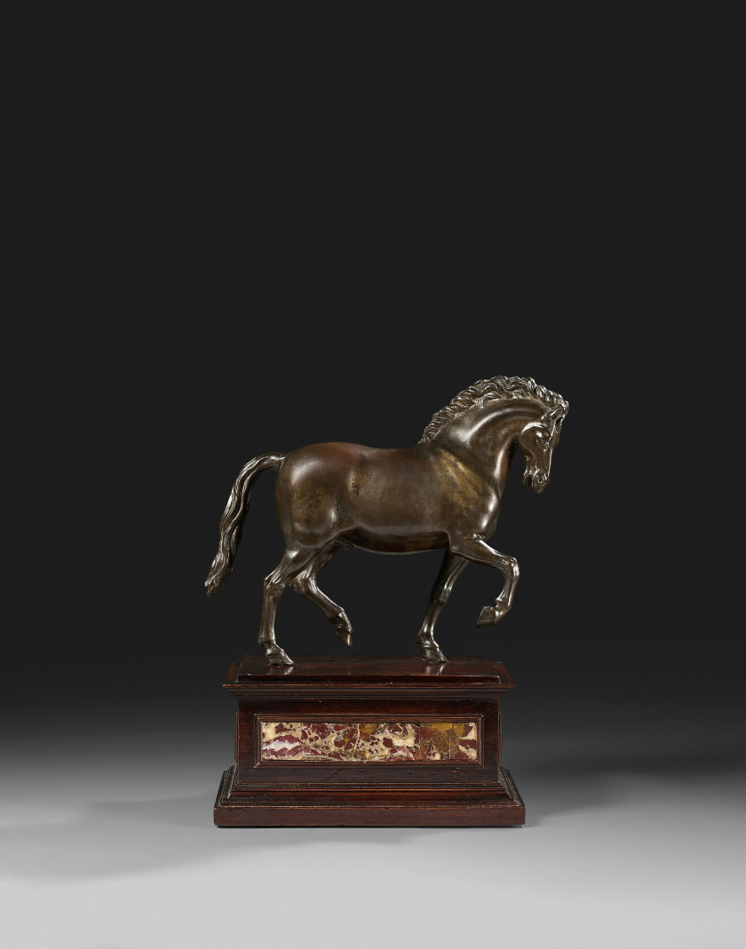 Antonio SUSINI et atelier Florence, 1585 - 1653 Cheval au trot, d'après Giambologna Bronze à patine brun clair nuancé