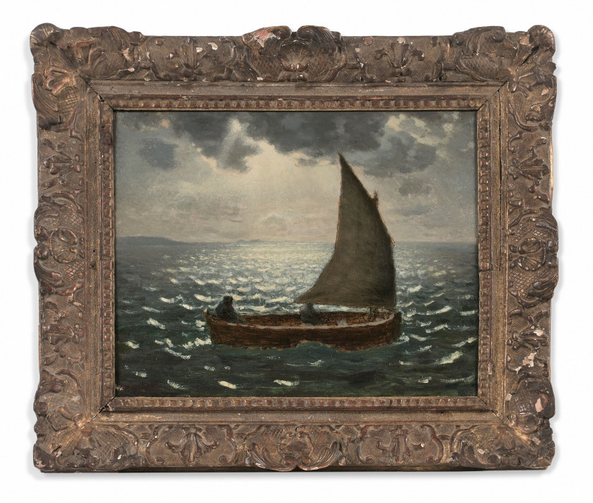 Jean-François MILLET Gruchy, 1814 - Barbizon, 1875 Barque de pêche Huile sur toile