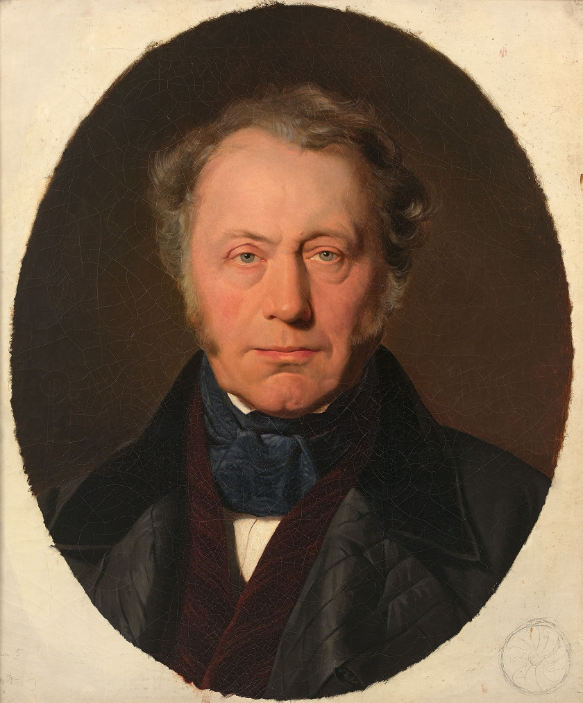 ¤ Paul DELAROCHE Paris, 1797 - 1856 Portrait du comte James-Alexandre de Pourtalès-Gorgier, dans un ovale Huile sur toile (Toile d'ori