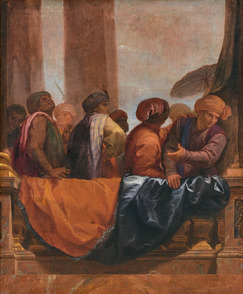 Charles LE BRUN et atelier Paris, 1619 - 1690 Les différentes nations de l'Asie et Les différentes nations de l'Afrique Paire d'huil