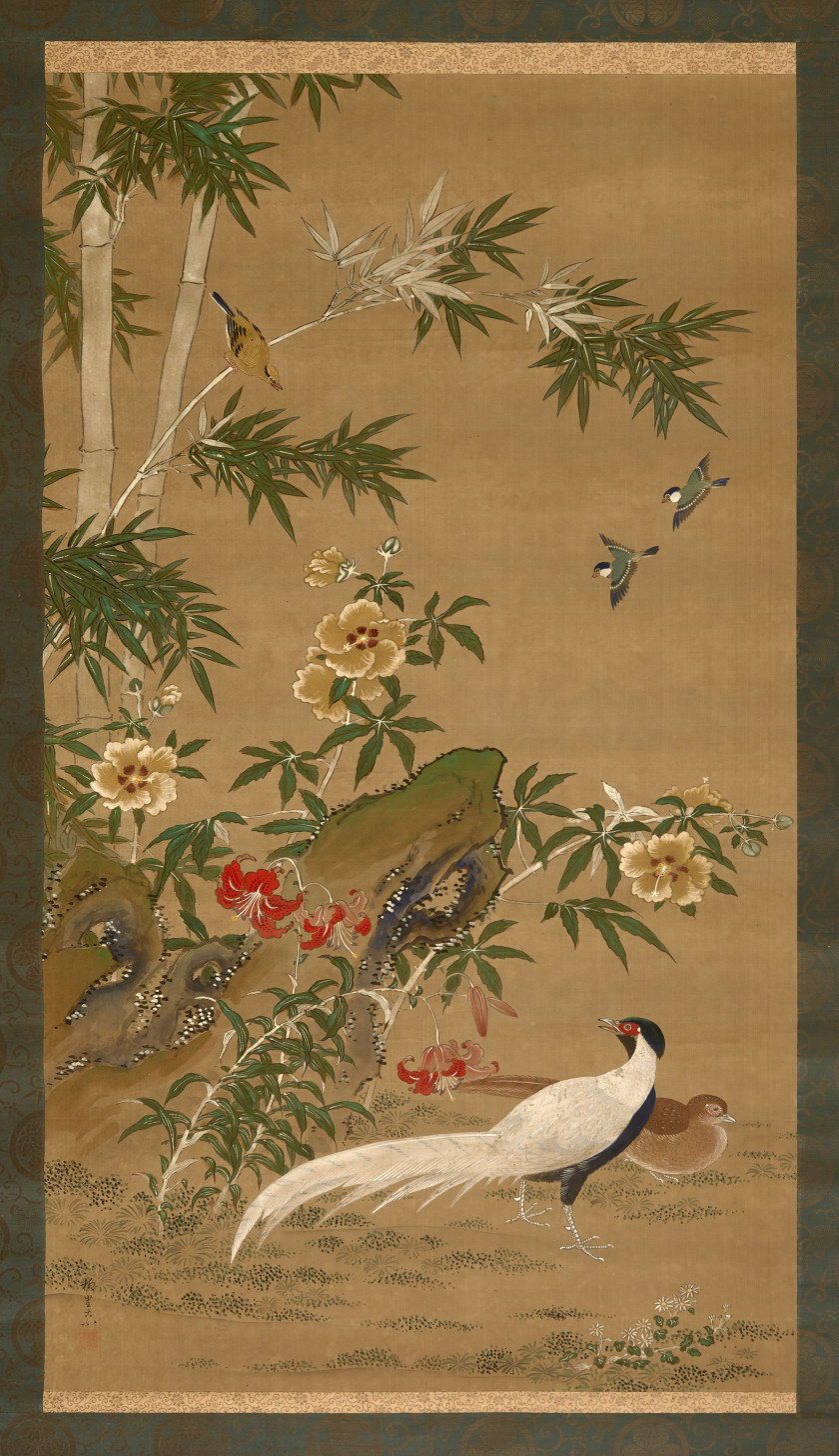 DEUX PEINTURES EN ROULEAUX À L'ENCRE ET COULEUR SUR SOIE, Japon, époque Edo, XIXe siècle