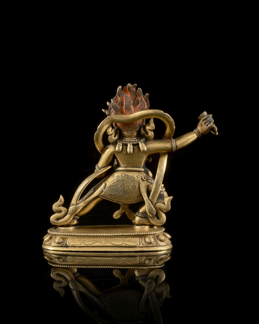 STATUETTE DE VAJRAPANI EN BRONZE DORÉ, Tibet, XVIIIe siècle