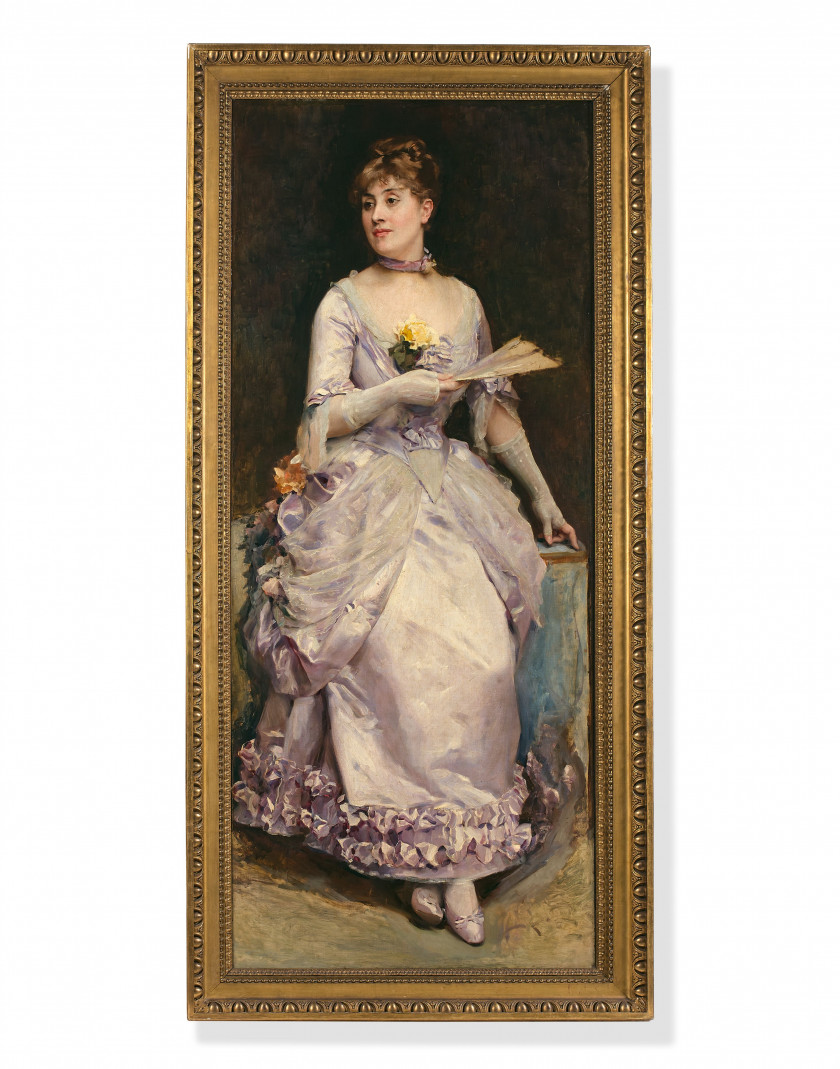 Raymundo de MADRAZO y GARRETA Rome, 1841 - Versailles, 1920 Portrait de Madame Laure Hayman Huile sur toile