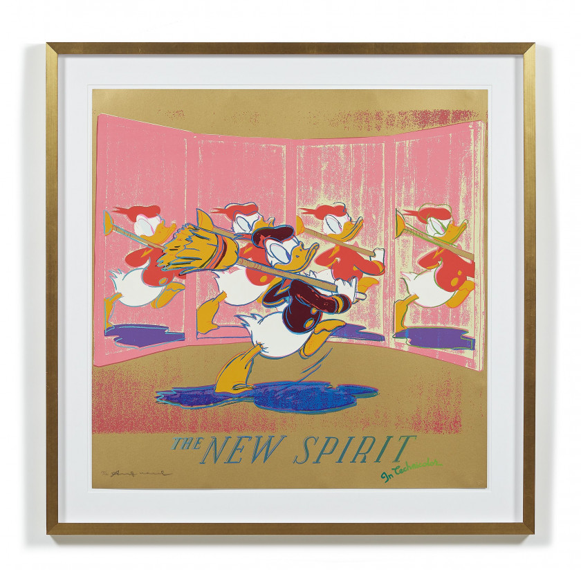Andy WARHOL (1928 - 1987) The New Spirit (Donald Duck) - 1985 Une des 10 planches de la série « Ads »