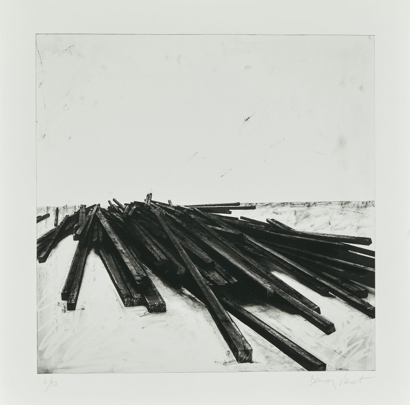 Bernar VENET (Né en 1941) Lignes droites / désordre - 2011 Coffret - sculpture en acier comprenant six digigraphies sur papier Sculp...