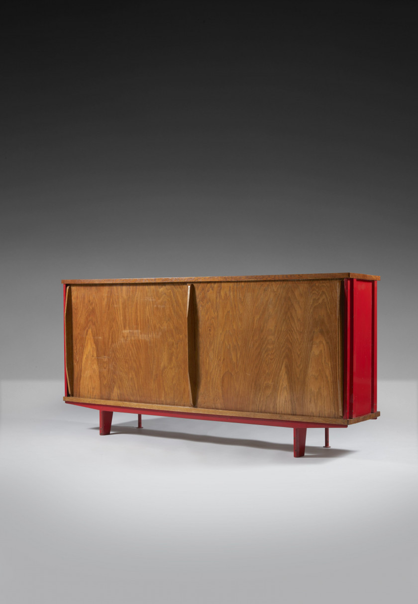 Jean PROUVÉ 1901-1984 Bahut mod. 150 dit "Bois-métal" -circa 1950