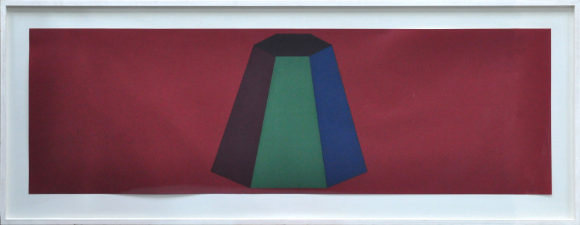 Sol LEWITT (1928 - 2007) Flat Top Pyramid with Colors Superimposed - 1988 Sérigraphie en 20 couleurs sur Arches