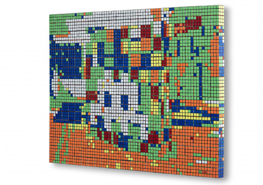 INVADER (Français - Né en 1969) Rubik Space - 2005 Assemblage de Rubik's Cubes sur contreplaqué