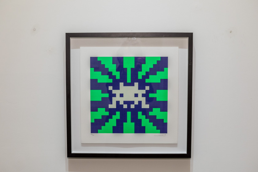 INVADER (Français - Né en 1969) Sunset (Blue and Green GID) - 2018 Sérigraphie en couleurs