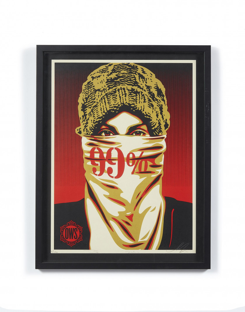 Shepard FAIREY ( OBEY GIANT) (Américain - Né en 1970) Occcupy Protester - 2012 Sérigraphie en couleurs