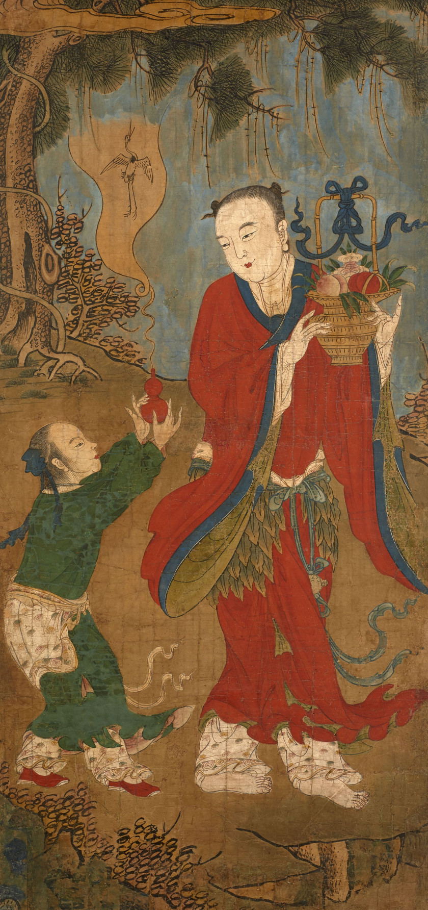 DEUX PEINTURES À L'ENCRE ET COULEUR SUR PAPIER, Chine, dynastie Qing, XIXe siècle