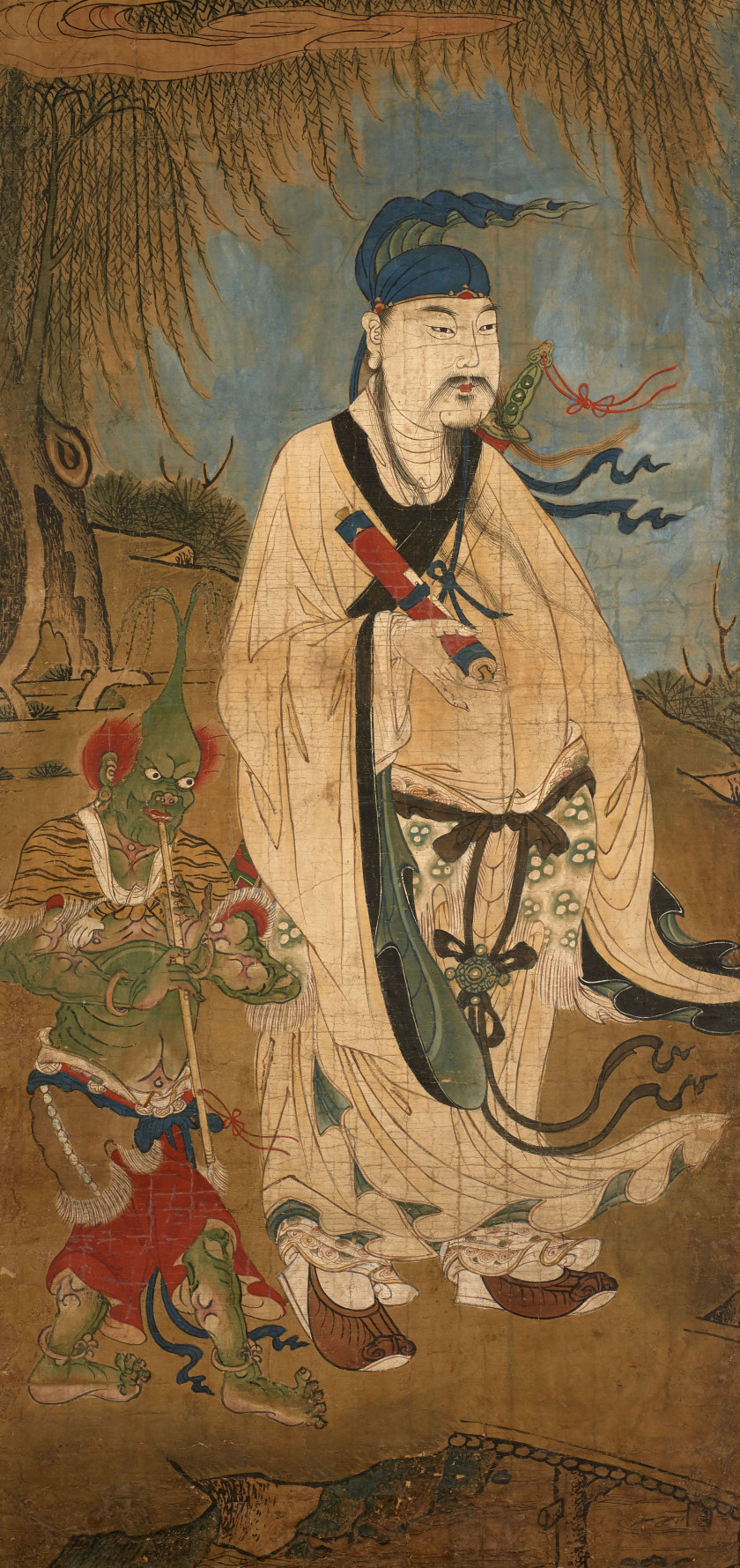 DEUX PEINTURES À L'ENCRE ET COULEUR SUR PAPIER, Chine, dynastie Qing, XIXe siècle