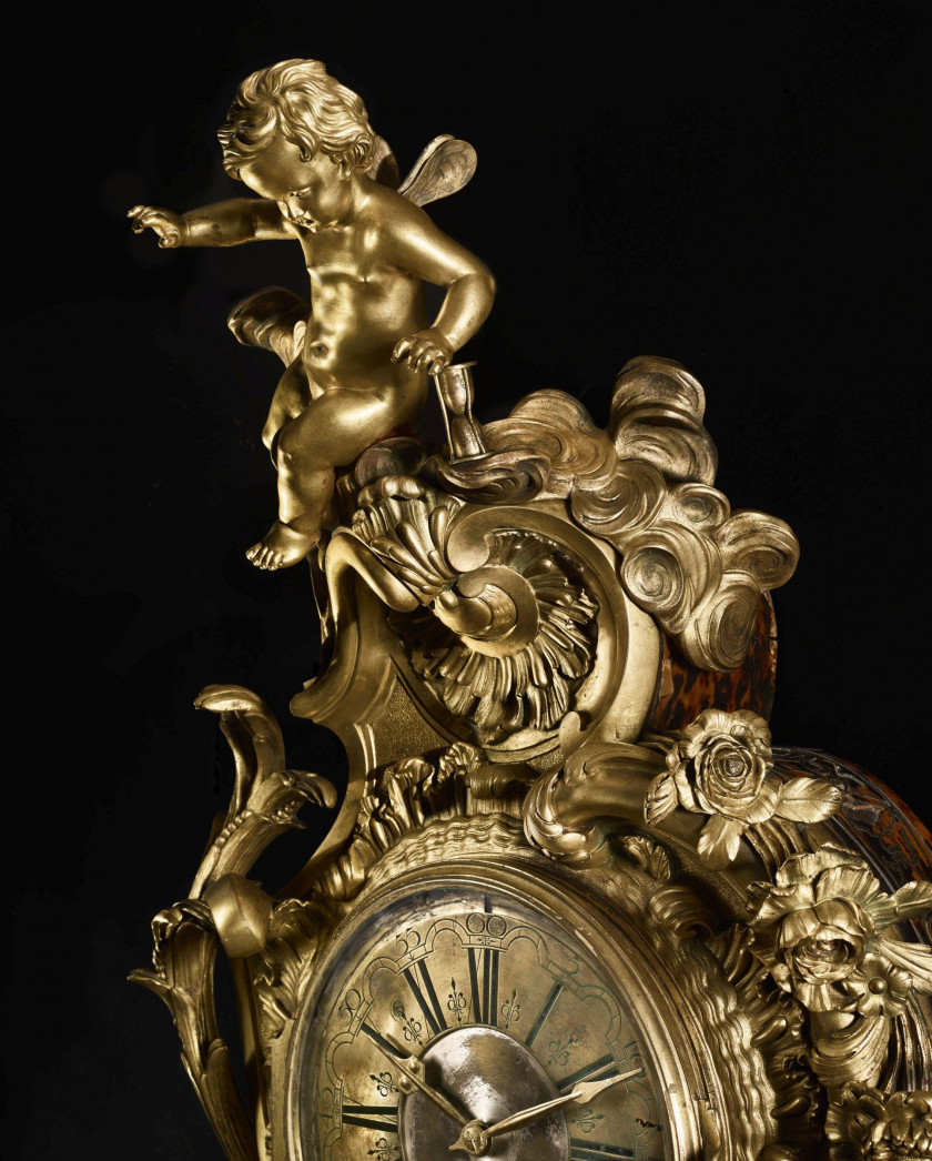 ¤ CARTEL DE STYLE RÉGENCE " L'AMOUR VAINQUEUR DU TEMPS " D'après le modèle de Charles Cressent