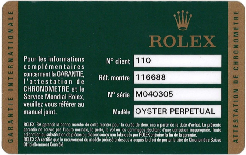 ROLEX  Yacht Master II, ref. 116688, n° M040305
