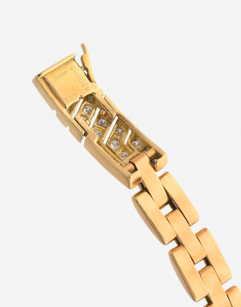 CARTIER  Bracelet "Olympe" en or et diamants  A diamond and gold "Olympe" bracelet