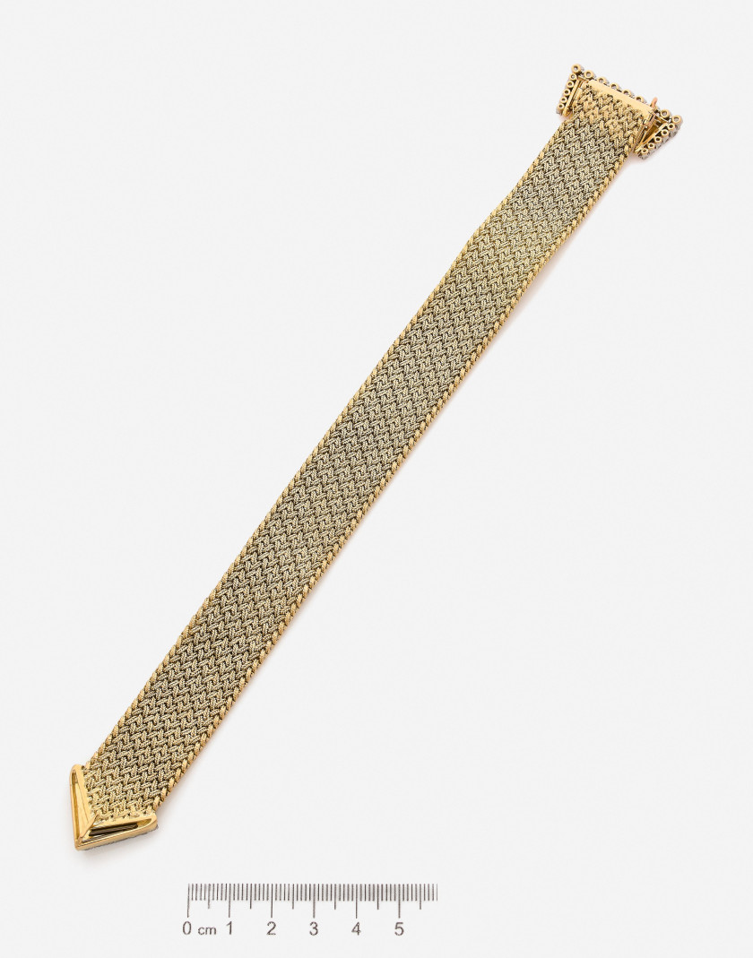 Bracelet ceinture en or et diamants, poinçon G. Lenfant A diamond and gold bracelet, G. Lenfant's mark