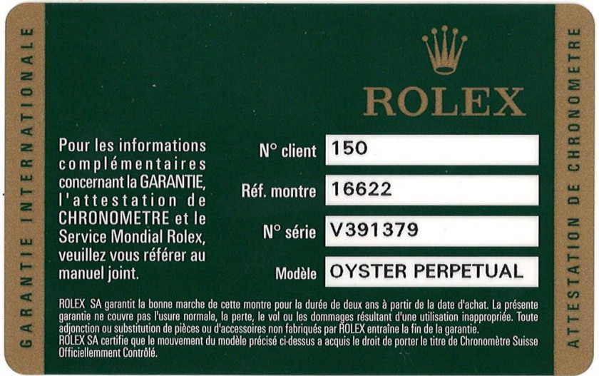 ROLEX  Yacht Master, ref. 16622, n° V391379