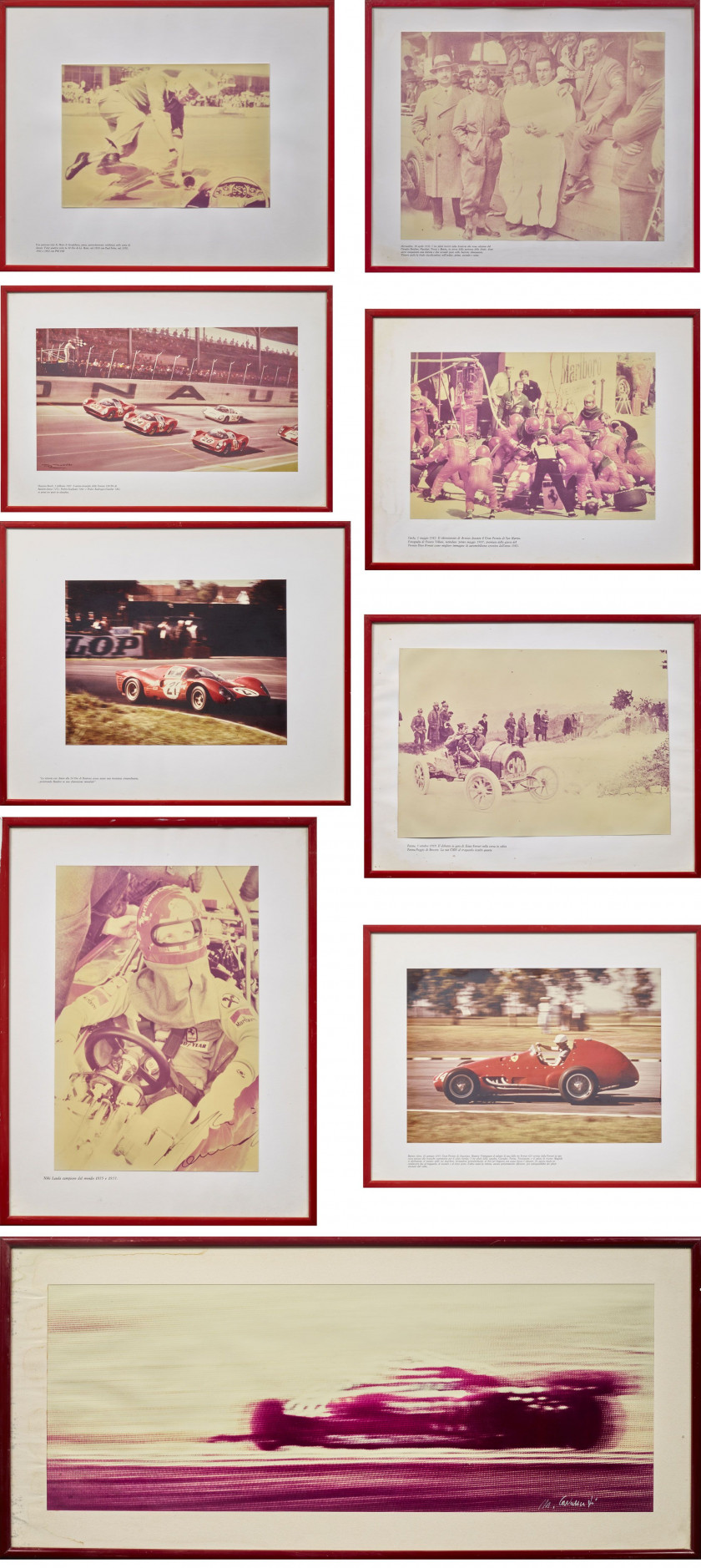 FERRARI  Neuf photographies