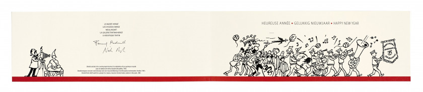 CARTES DE VŒUX 2001 à 2020  Ensemble de 20 cartes de vœux des Studios Hergé pour les années 2001 à 2020. Signé Fanny et Nick Rodwell.