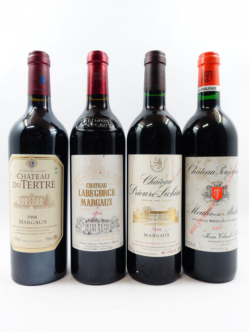 8 bouteilles 4 bts : CHÂTEAU LABERGORCE 2004 Margaux (étiquettes léger abimées)