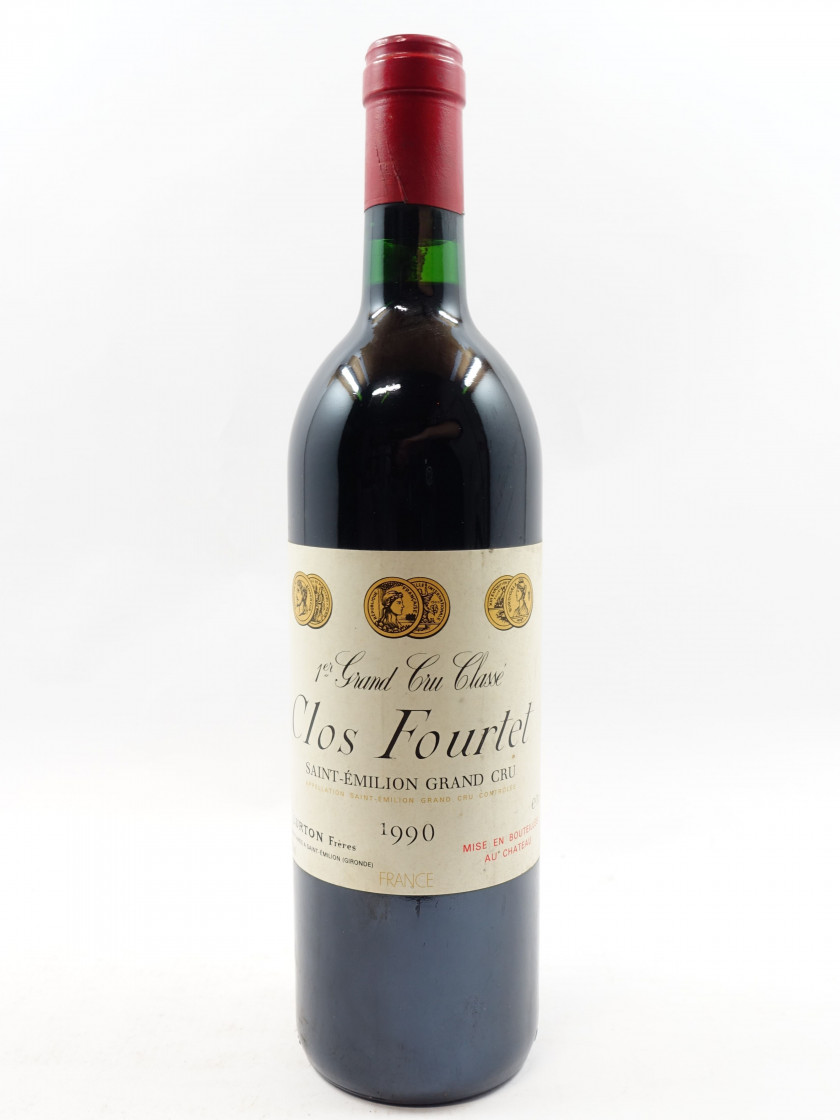 1 bouteille CLOS FOURTET 1990 1er GCC (B) Saint Emilion (étiquette léger abimée)