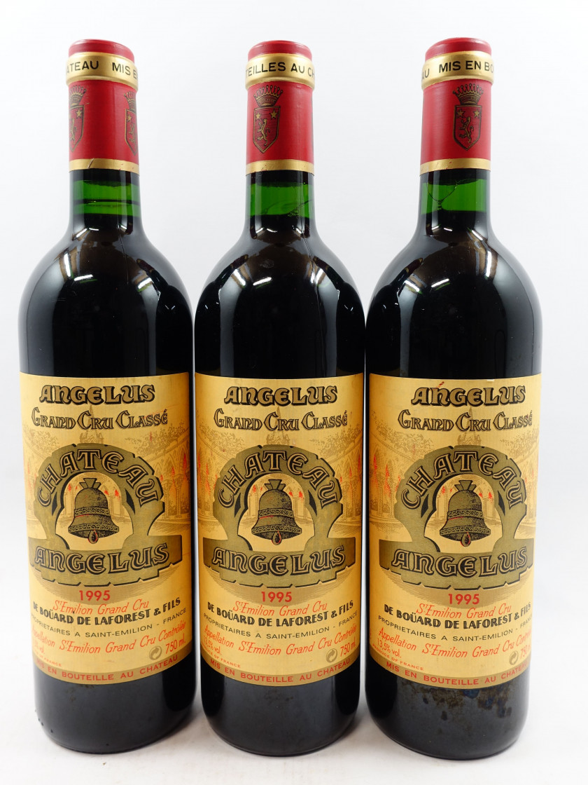 3 bouteilles CHÂTEAU ANGELUS 1995 GCC Saint Emilion