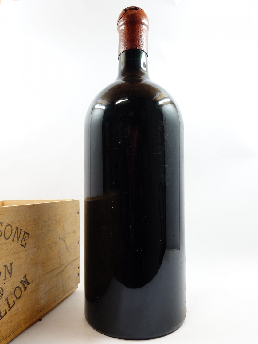 1 Jéroboam CHÂTEAU AUSONE 1993 1er GCC (A) Saint Emilion (5L, étiquette fanée, léger décollée. Capsule cire cassée, quasi détruite s...