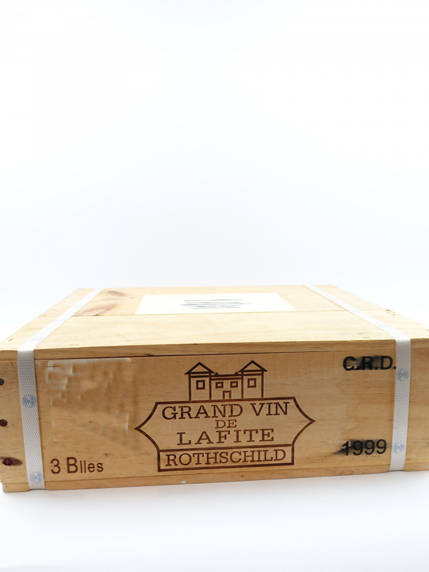3 bouteilles CHÂTEAU LAFITE ROTHSCHILD 1999 1er GC Pauillac Caisse bois d'origine