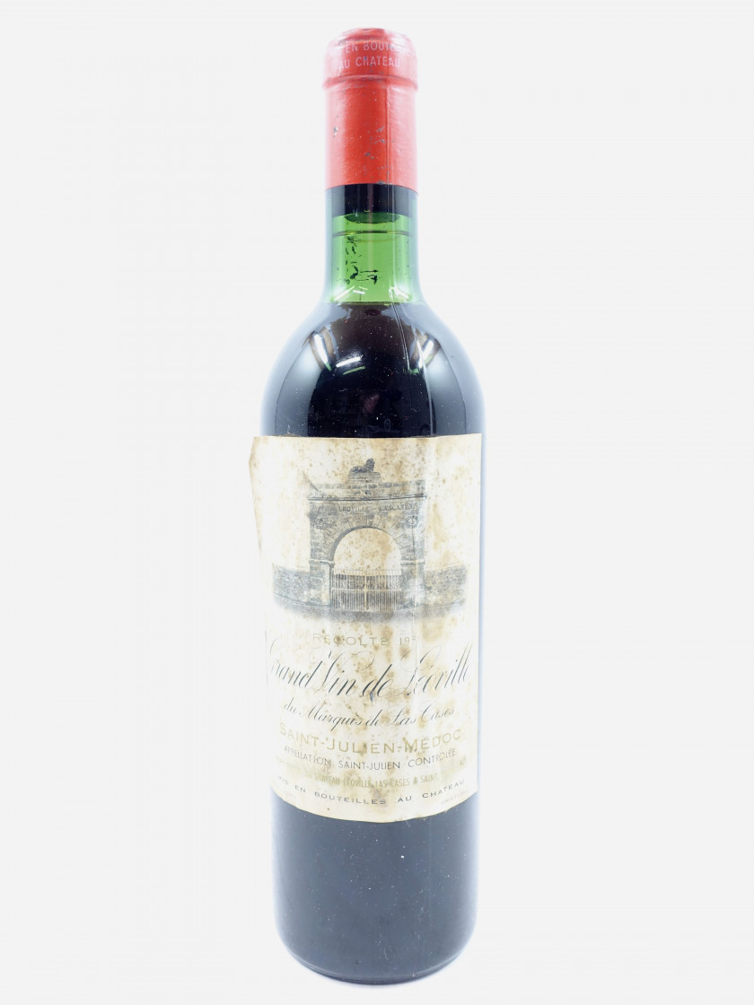 1 bouteille CHÂTEAU LEOVILLE LAS CASES 1961 2è GC Saint Julien (légèrement bas, étiquette très abimée, léger décollée