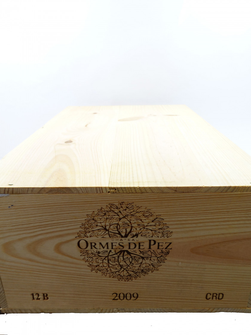 12 bouteilles CHÂTEAU LES ORMES DE PEZ 2009 Saint Estèphe Caisse bois d'origine